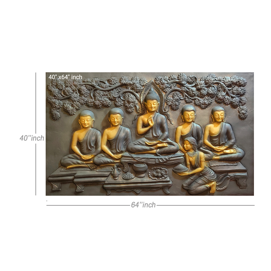 Buddha 3D Elevation Fiber Relief Mural Wall Art - Arttech Studio