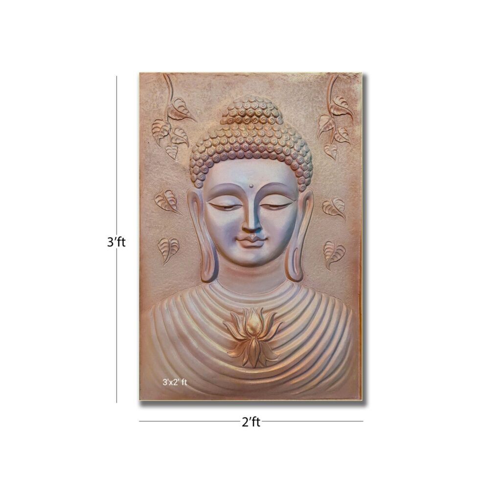 Buddha 3D Elevation Fiber Relief Mural Wall Art 2 Arttech Studio