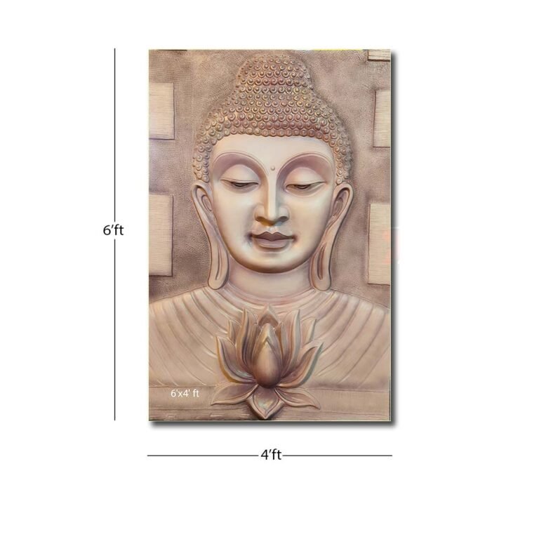 Buddha With lotus 3D Elevation Fiber Relief Mural Wall Art 2 Arttech